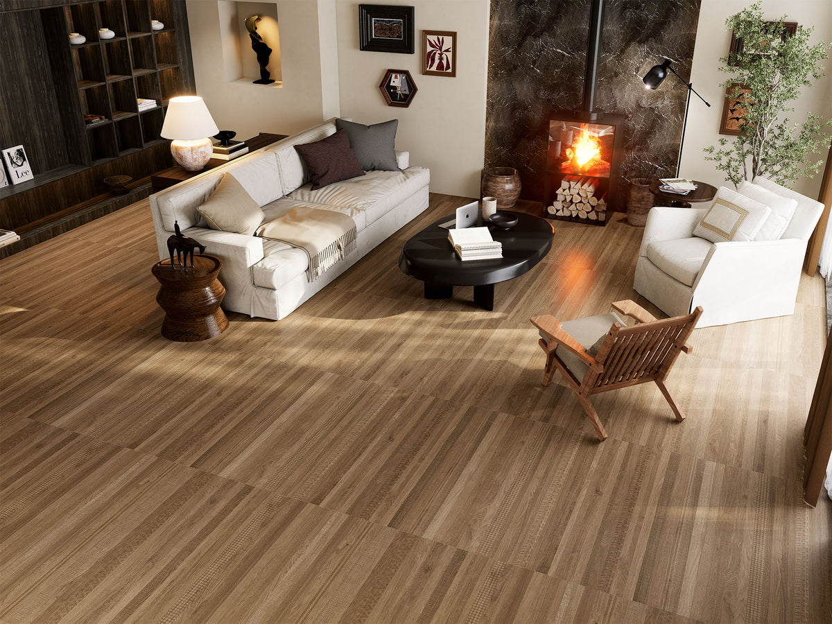 600x1200mm Digital Glazed Wood Look Porcelain Tile - M6213 Dusk Gray (暮灰)