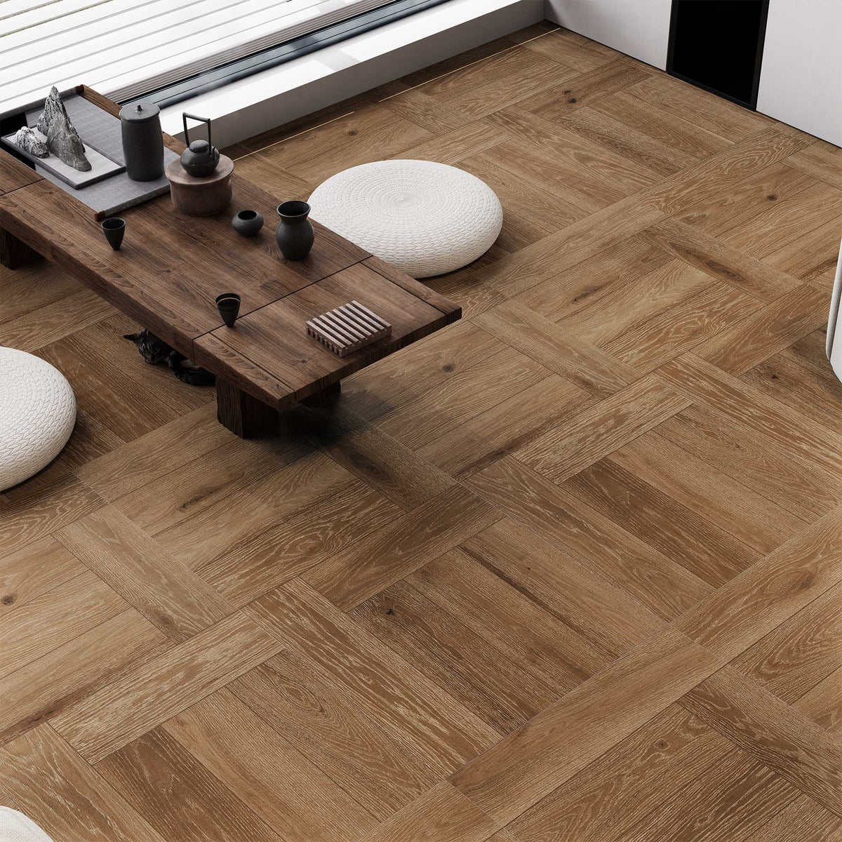 600x1200mm Digital Glazed Wood Look Porcelain Tile - M6217 Walnut